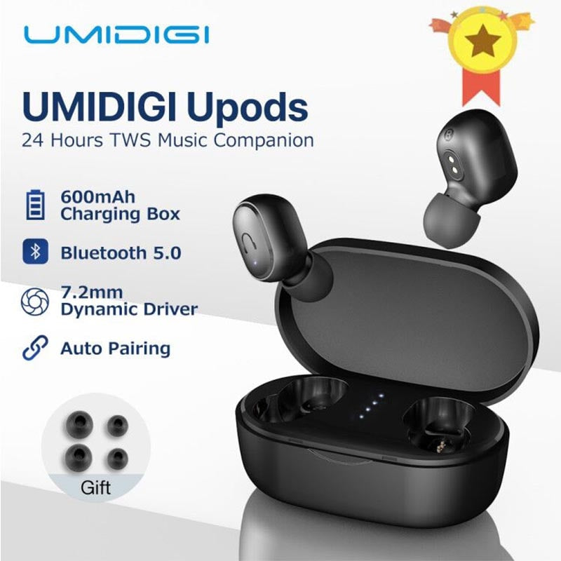 UMIDIGI Upods TWS Wireless Earphone Bluetooth 5.0 Stereo Headset With Mic Sports Noice Reduction With Charging Box auriculares