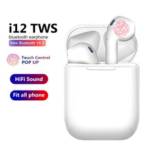 Load image into Gallery viewer, TWS Wireless Earphones i12 Touch Control Bluetooth 5.0 3D Super Bass Pods Headphones For iPhone Xiaomi Smart Phone