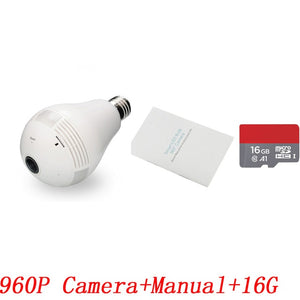 INQMEGA 960P Panoramic 360 Degree Bulb Light IP Camera Wireless Wifi FishEye Lens HD Lamp Camera Indoor Home Security Camera