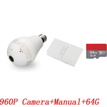 Load image into Gallery viewer, INQMEGA 960P Panoramic 360 Degree Bulb Light IP Camera Wireless Wifi FishEye Lens HD Lamp Camera Indoor Home Security Camera