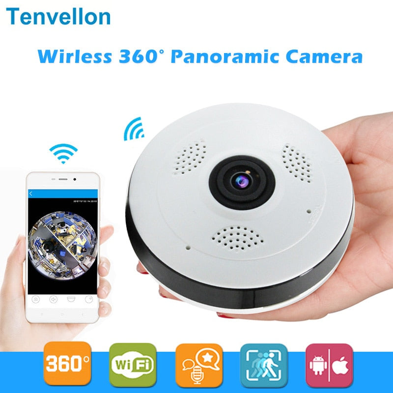 360 Degree Wi-fi IP Camera FishEye HD 960P 1.3MP Smart Panoramic IPC P2P Wireless IP Fisheye Camera 1.3MP Security Wifi Camera